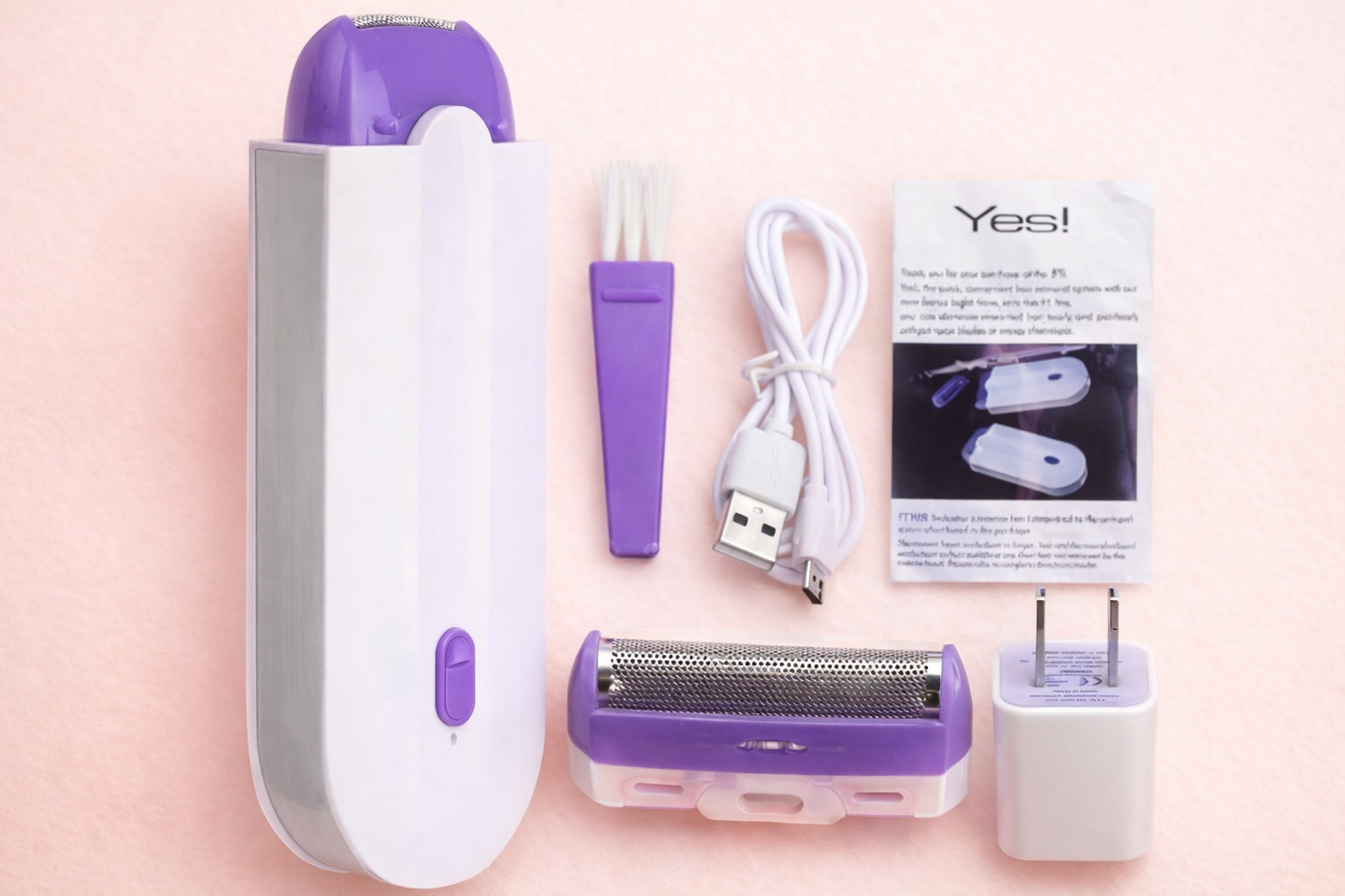 YES™ | Appareil d'Épilation Rechargeable USB pour Corps, Visage, Jambes et Maillot